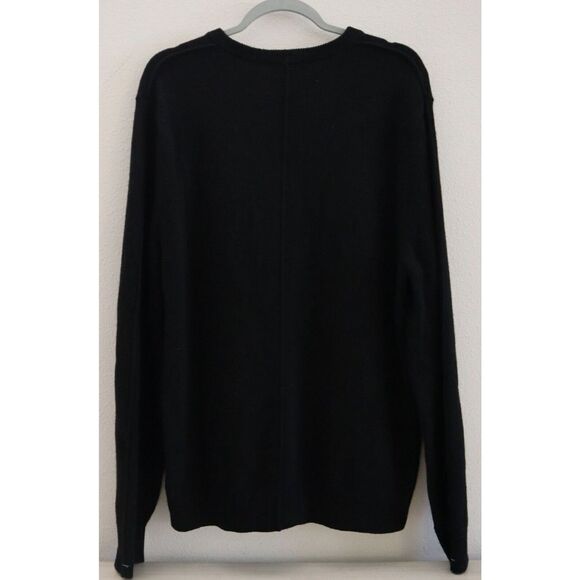 Helmut Lang M09HM702 Men's Sz Small Black Kurt Crew Neck Logo L/S Sweater $375 - Picture 2 of 8
